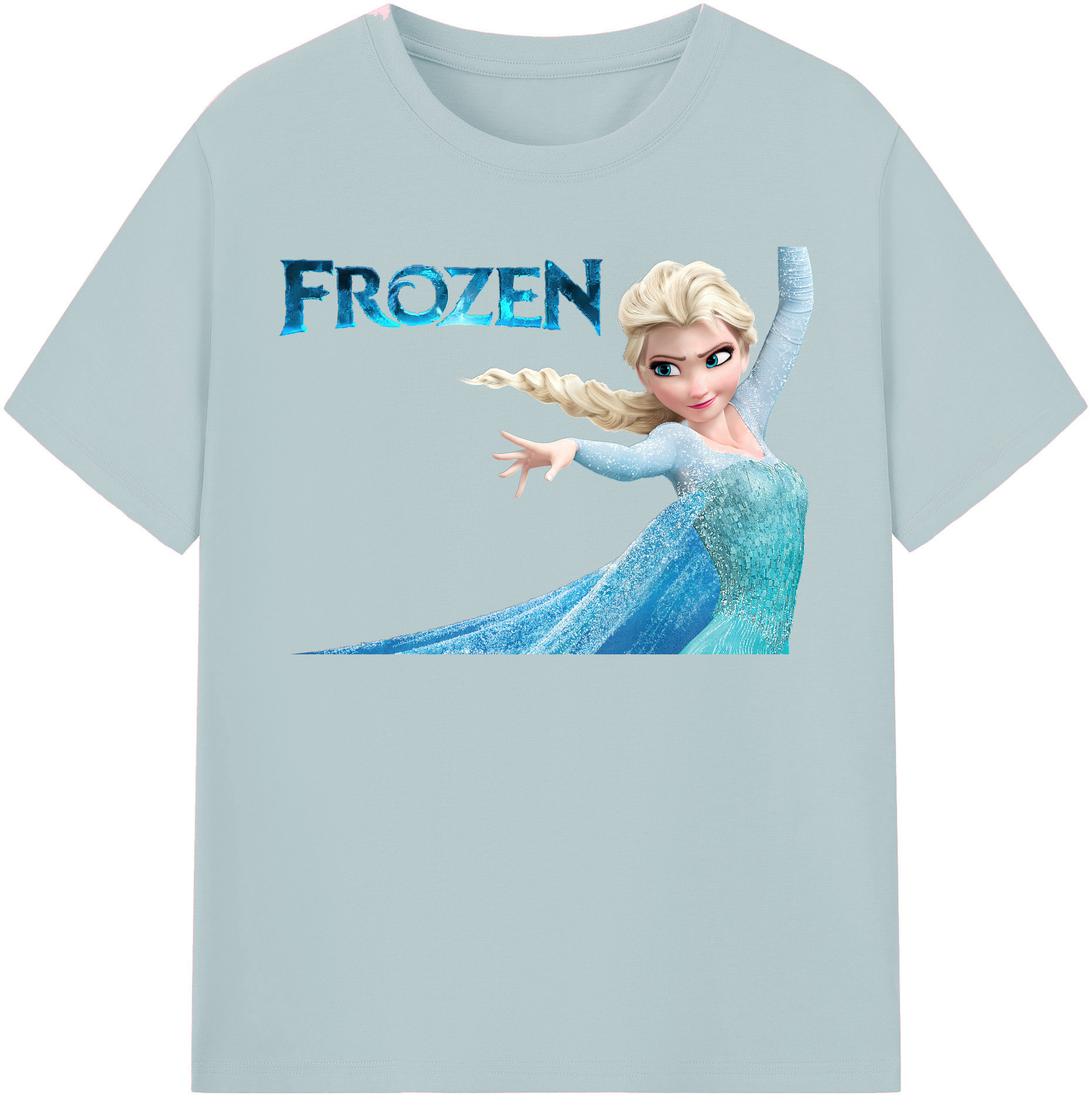 （画像用） アナと雪の女王 アンナ エルサ Frozen Anna Elsa 綿100％半袖Tシャツ（フロントプリント）